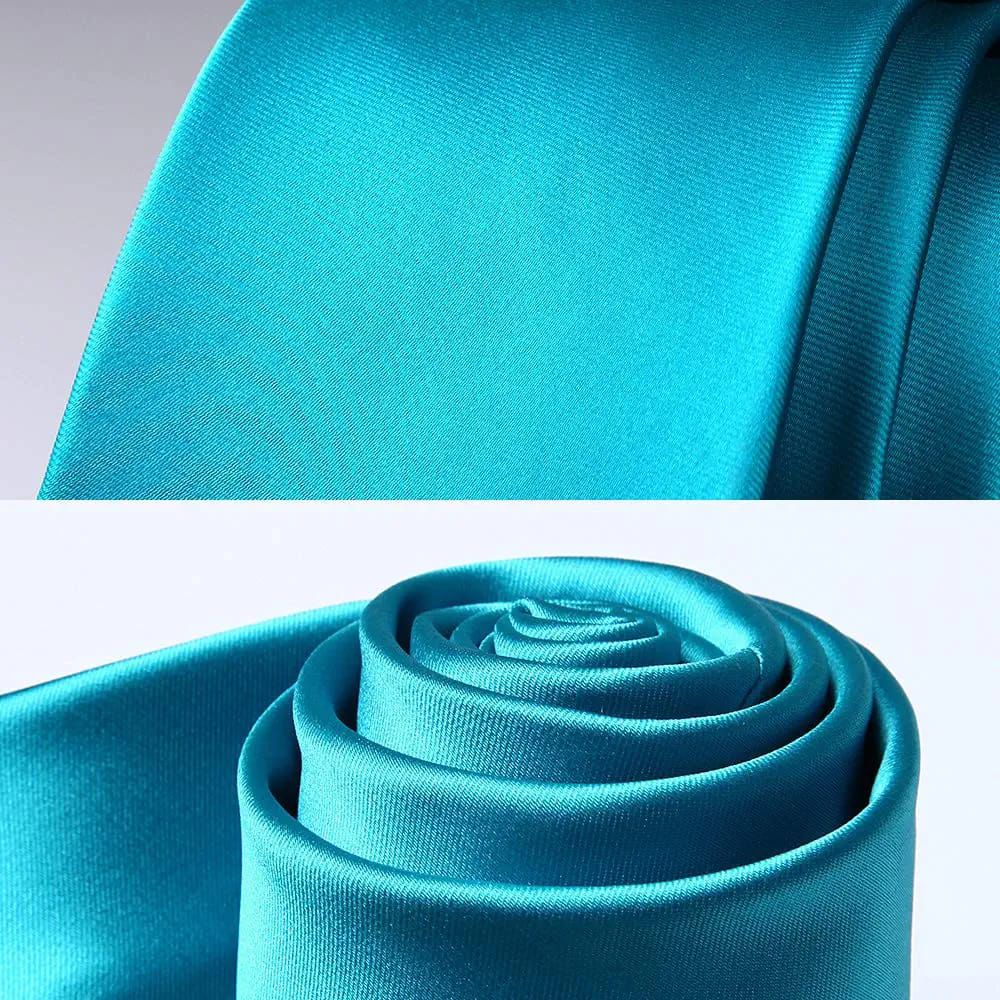 Gravata Tradicional e Lenço Azul Tiffany