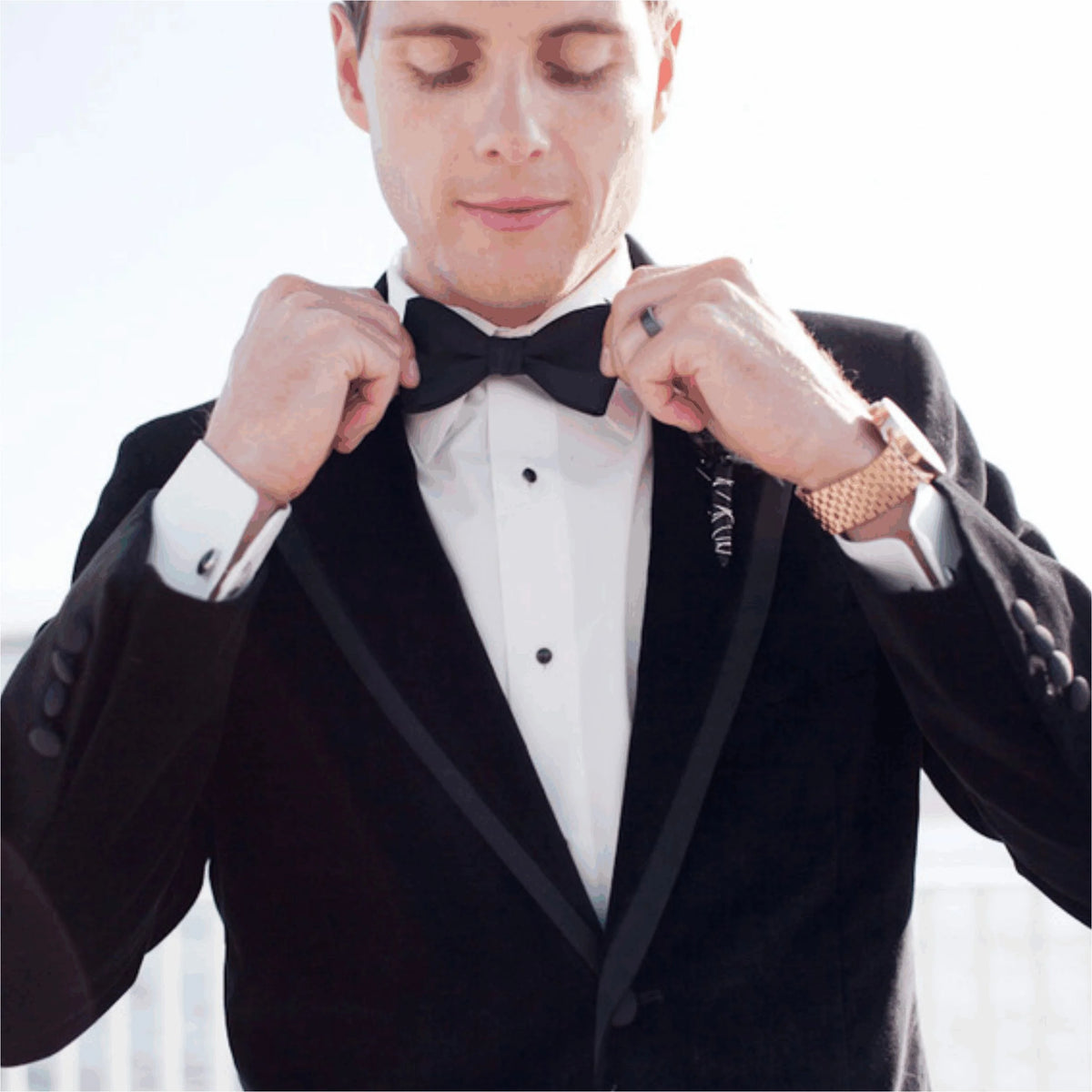 Gravata Borboleta Branca