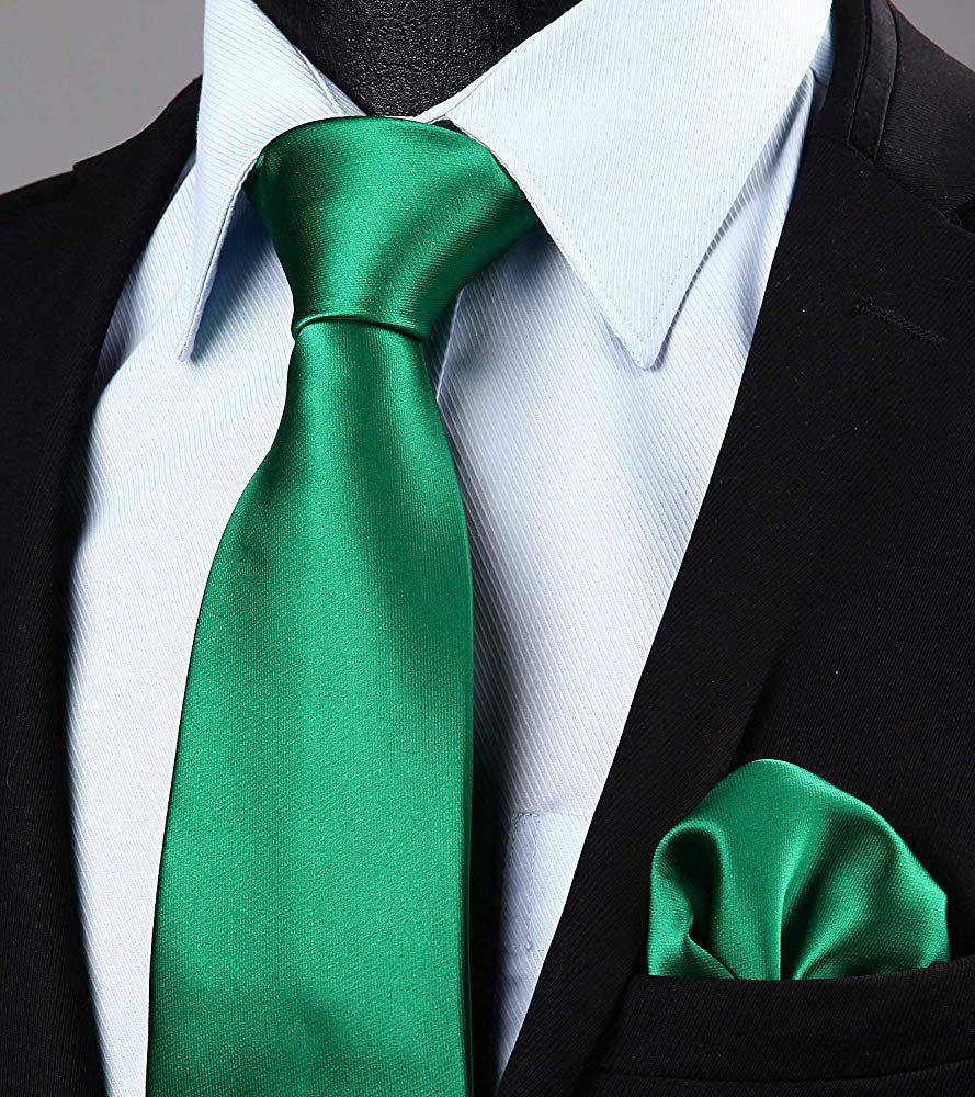 Gravata Tradicional e Lenço Verde Bandeira