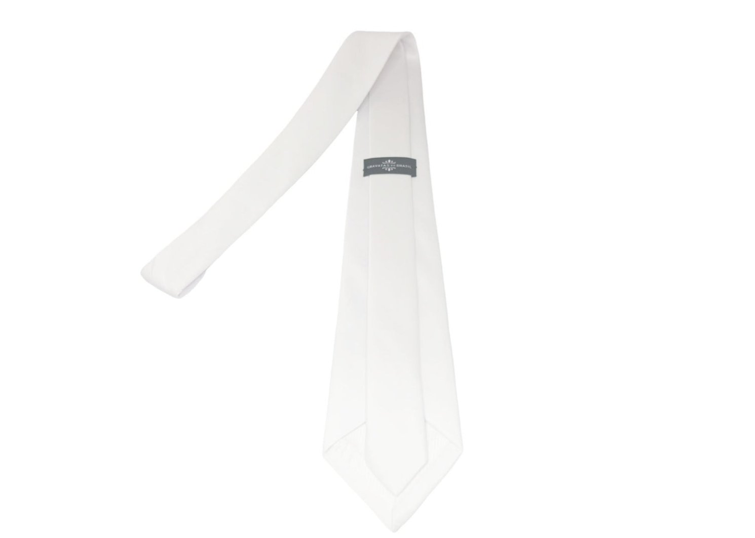 Gravata Tradicional Branca com Bordado Branca Maçonaria