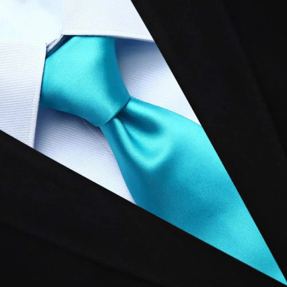 Gravata Tradicional e Lenço Azul Tiffany
