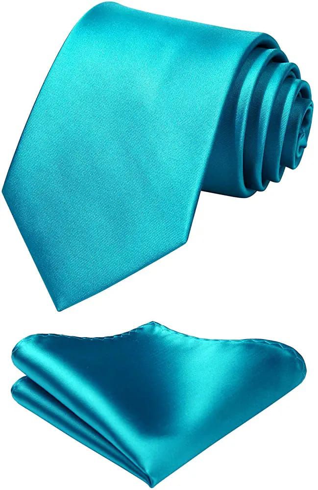 Gravata Tradicional e Lenço Azul Tiffany