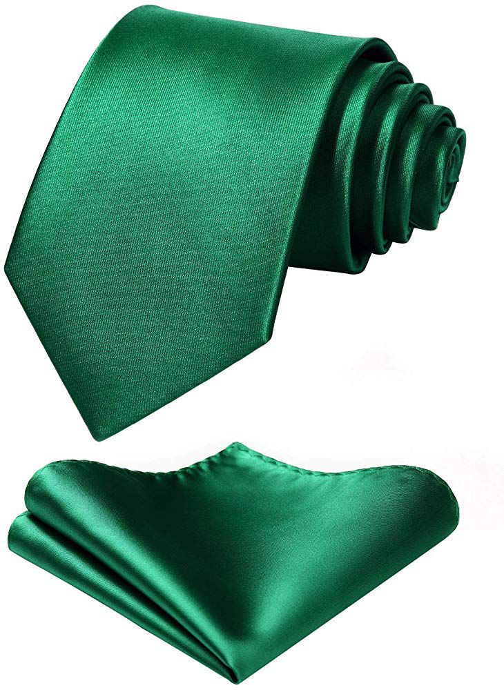 Gravata Tradicional e Lenço Verde Bandeira