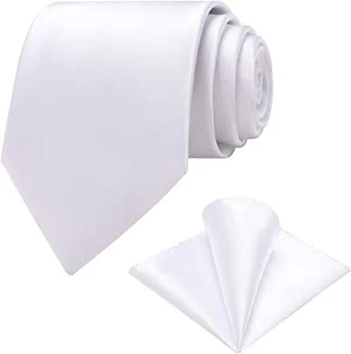 Gravata Tradicional e Lenço Branco