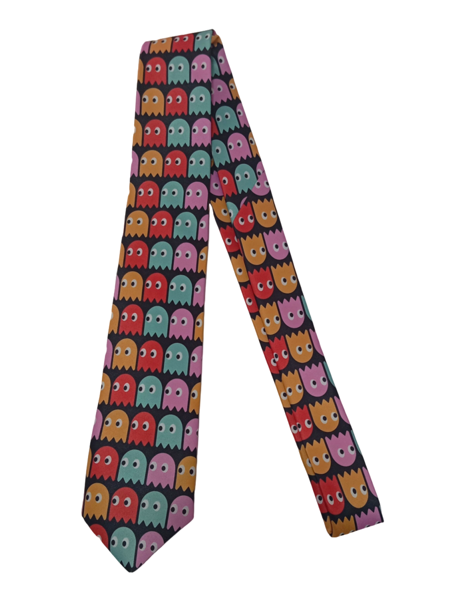 Gravata Tradicional Lisa Pac Man, Divertida, Engraçada, Desenhos Animados