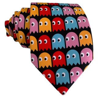 Gravata Tradicional Lisa Pac Man, Divertida, Engraçada, Desenhos Animados